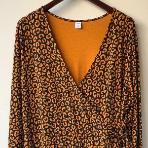 leopard Wrap Dress Size XL